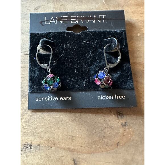 Lane Jewelry - Lane Bryant Multicolor Rhinestone Drop Ball Earrings